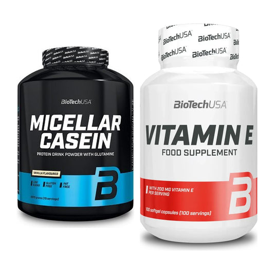Basis-Set: BioTech Micellar Casein + BioTech Vitamin E 100 Softgelcaps – alle enthaltenen Artikel