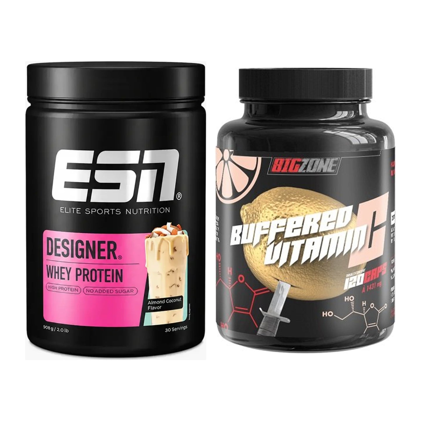 Basis-Set: ESN Designer Whey + Big Zone Buffered Vitamin C – alle enthaltenen Artikel