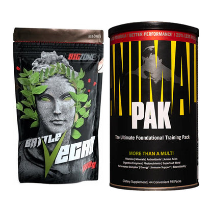 Basis-Set: Big Zone Battle Vegan + Universal Animal Pak 44 Serv. – alle enthaltenen Artikel