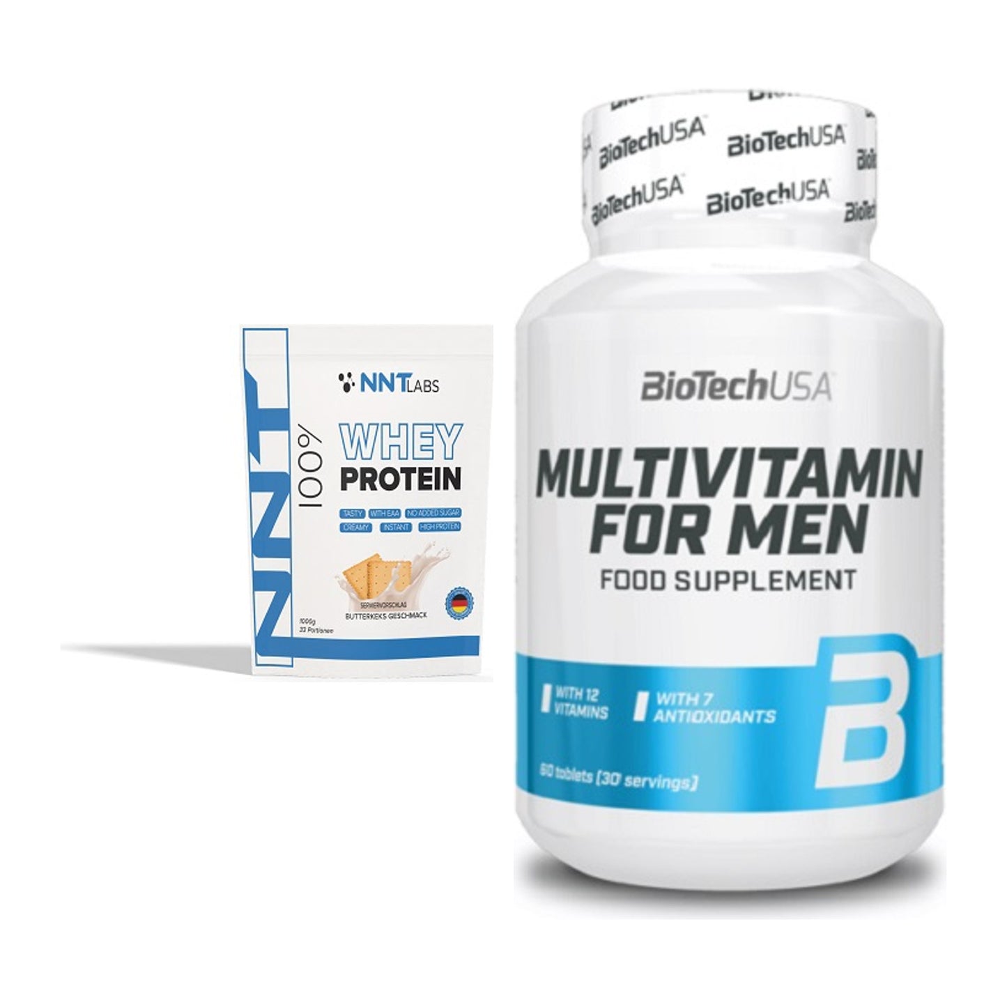 Basis-Set: NNT Whey + BioTech Multivitamin for Men 60 – alle enthaltenen Artikel