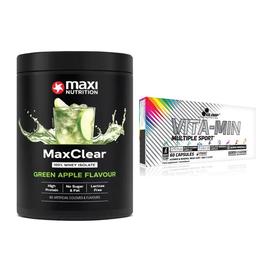 Basis-Set: MaxiNutrition MaxClear 100% + Olimp Vita-Min Multiple – alle enthaltenen Artikel
