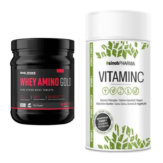 Basis-Set: Body Attack Whey Amino Gold + Sinob Vitamin C – alle enthaltenen Artikel