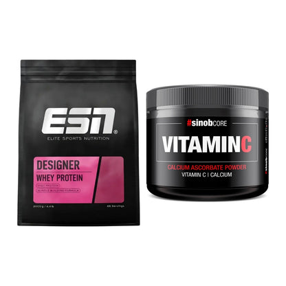 Basis-Set: ESN Designer Whey + Sinob Vitamin C Calcium Ascorbate – alle enthaltenen Artikel