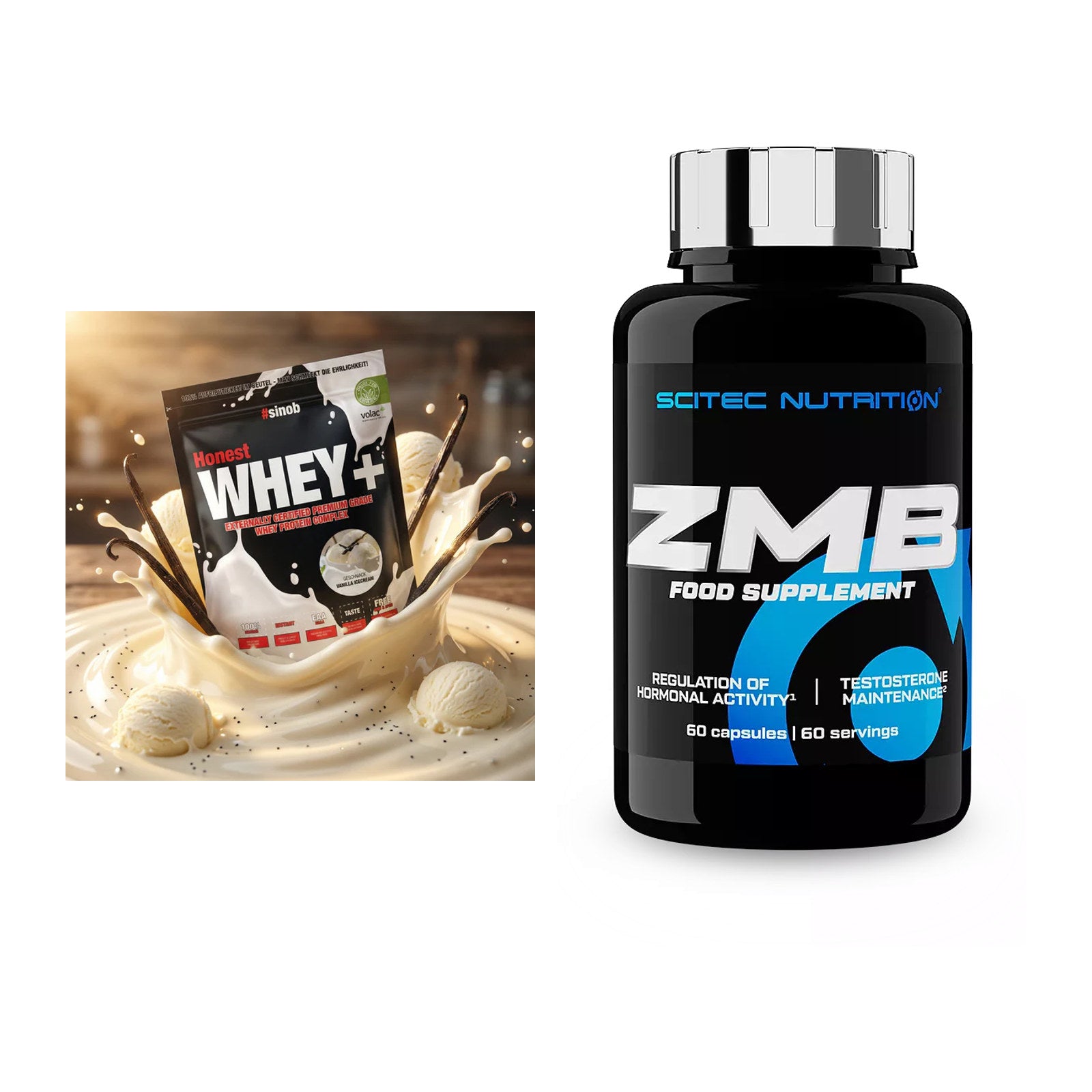 Basis-Set: Sinob Honest Whey+ + Scitec ZMB – alle enthaltenen Artikel