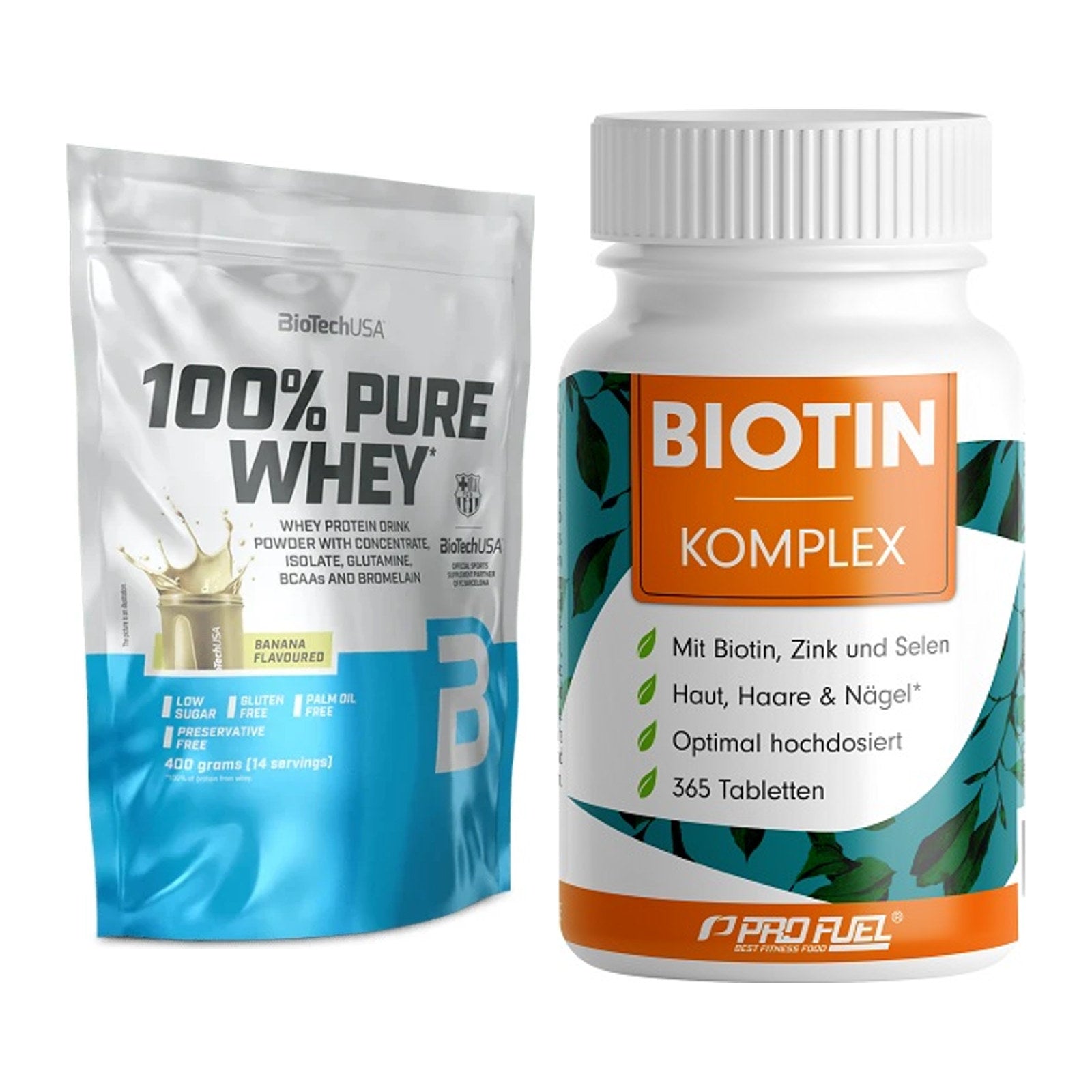 Basis-Set: BioTech 100% Pure Whey + ProFuel BIOTIN Komplex – alle enthaltenen Artikel
