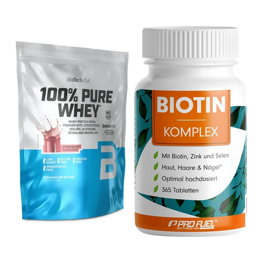Basis-Set: BioTech 100% Pure Whey + ProFuel BIOTIN Komplex – alle enthaltenen Artikel