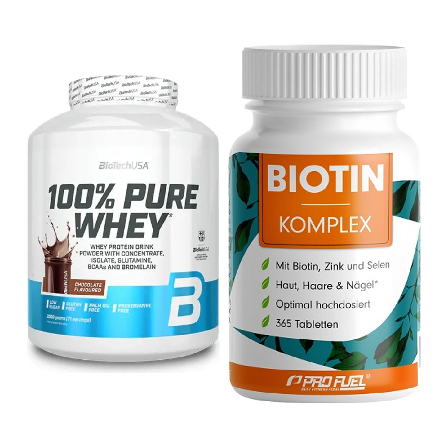 Basis-Set: BioTech 100% Pure Whey + ProFuel BIOTIN Komplex – alle enthaltenen Artikel