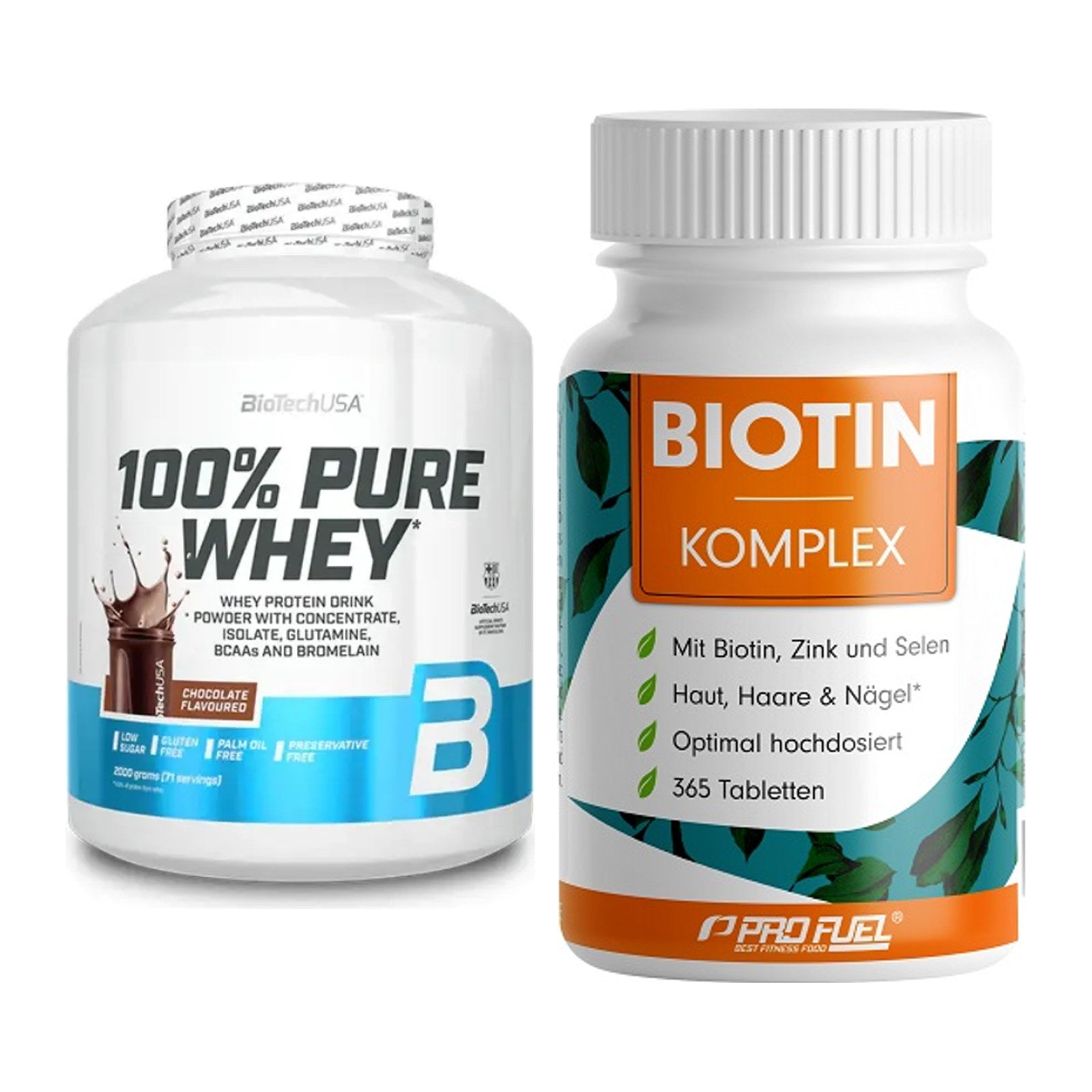 Basis-Set: BioTech 100% Pure Whey + ProFuel BIOTIN Komplex – alle enthaltenen Artikel