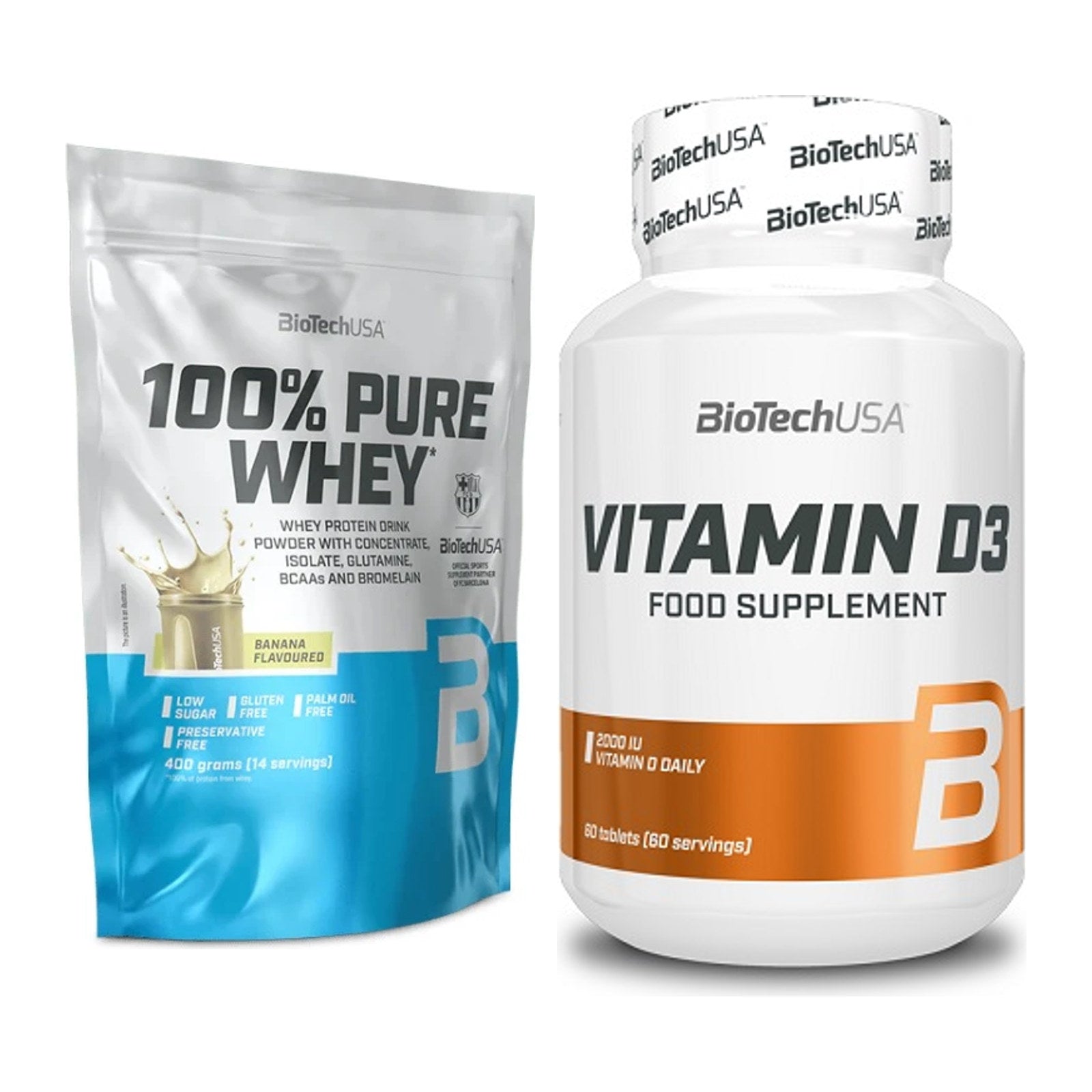 Basis-Set: BioTech 100% Pure Whey + BioTech Vitamin D3 – alle enthaltenen Artikel