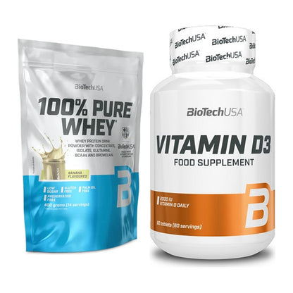 Basis-Set: BioTech 100% Pure Whey + BioTech Vitamin D3 – alle enthaltenen Artikel