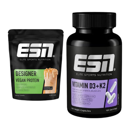 Basis-Set: ESN Designer Vegan Protein + ESN Vitamin D3 + K2 – alle enthaltenen Artikel