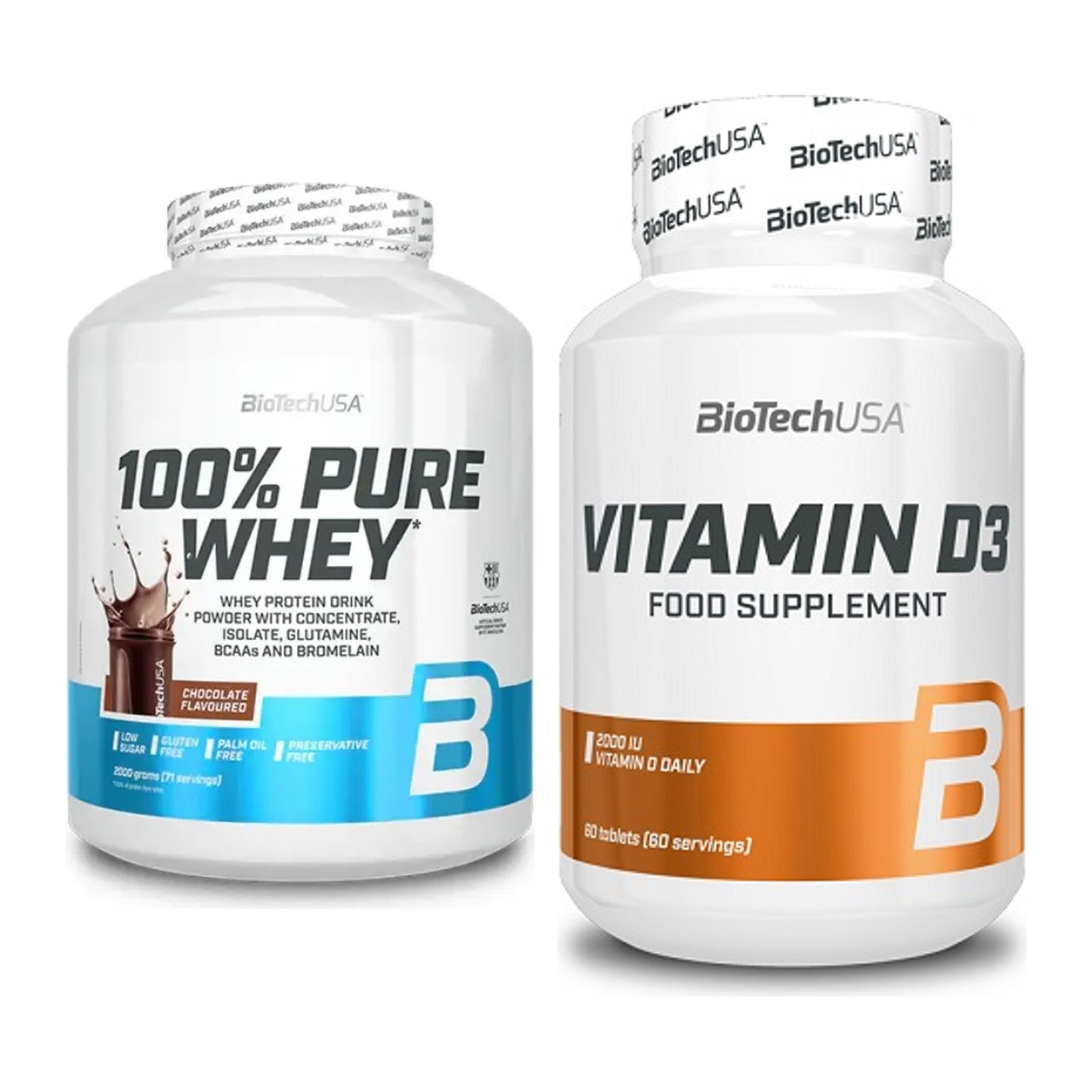 Basis-Set: BioTech 100% Pure Whey + BioTech Vitamin D3 – alle enthaltenen Artikel