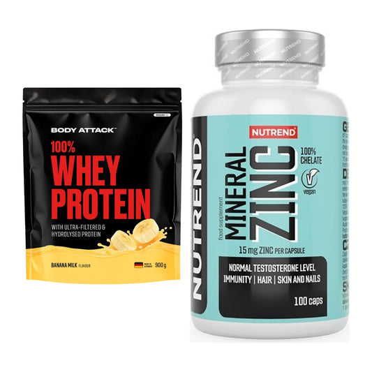 Basis-Set: Body Attack 100% Whey Protein + Nutrend Zinc Chelate 15mg – alle enthaltenen Artikel