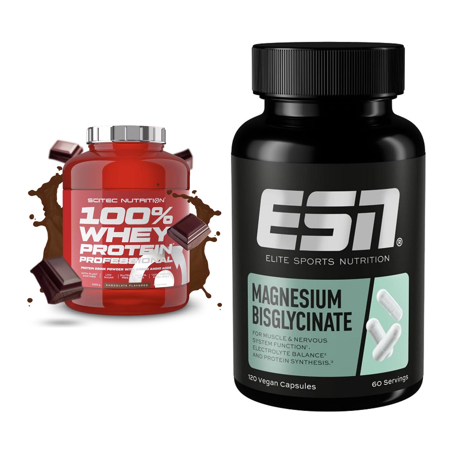 Basis-Set: Scitec 100% Whey Professional + ESN Magnesium Bisglycinat – alle enthaltenen Artikel
