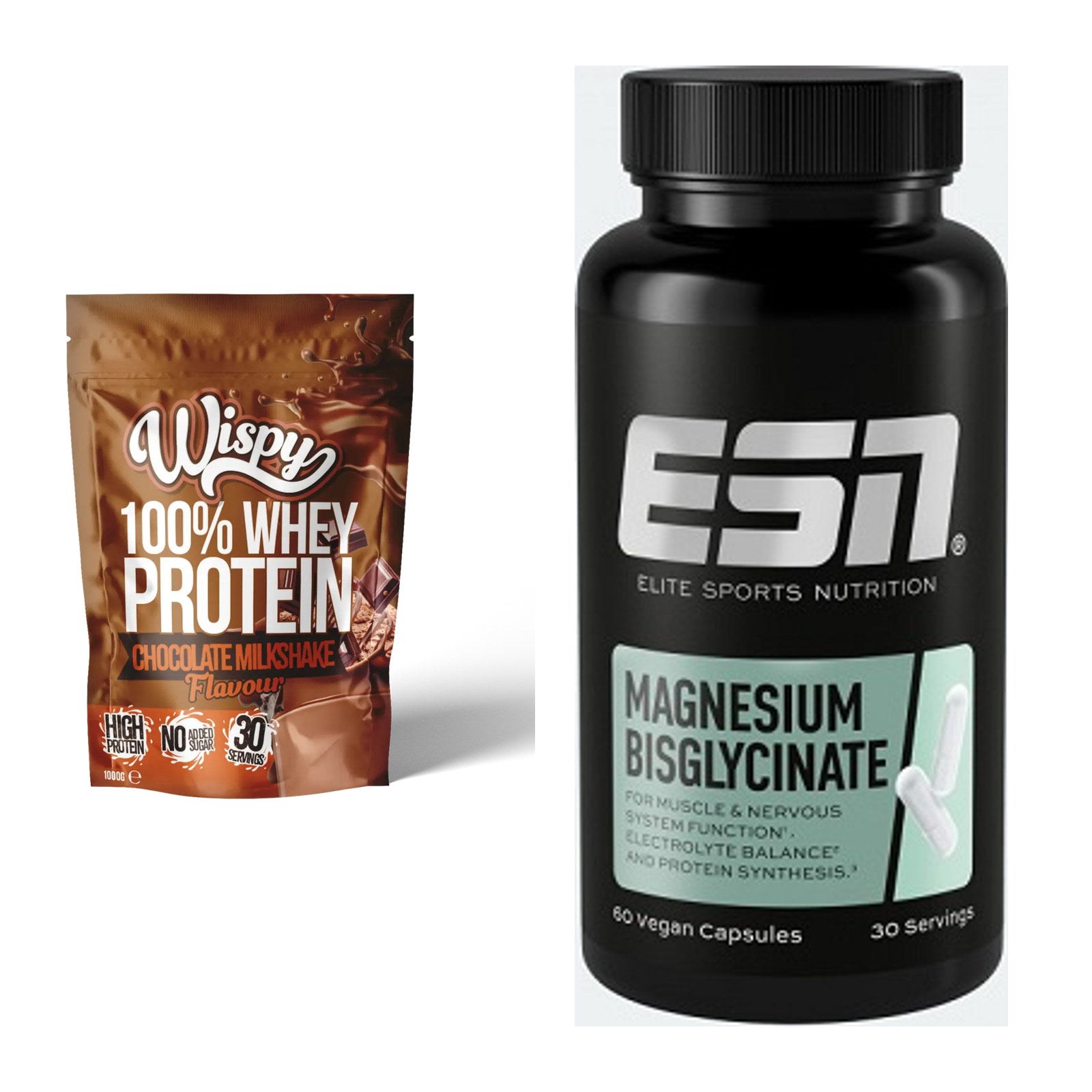 Basis-Set: Wispy Whey 100% + ESN Magnesium Bisglycinate – alle enthaltenen Artikel