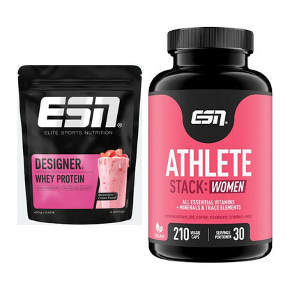 Basis-Set: ESN Designer Whey + ESN Athlete Stack:WOMEN – alle enthaltenen Artikel