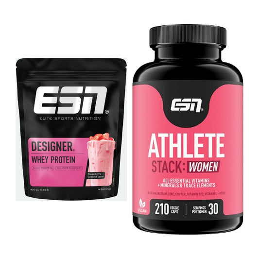 Basis-Set: ESN Designer Whey + ESN Athlete Stack:WOMEN – alle enthaltenen Artikel