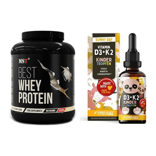 Basis-Set: MST Best Whey Protein + ProFuel VITAMIN D3 + K2 Kinder – alle enthaltenen Artikel