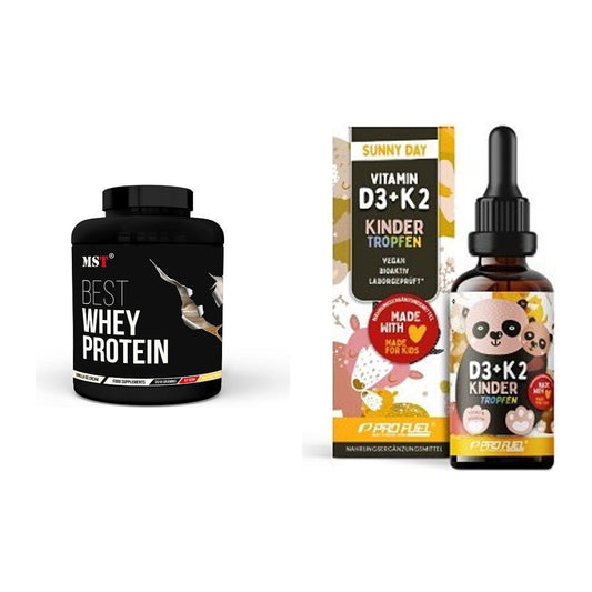Basis-Set: MST Best Whey Protein + ProFuel VITAMIN D3 + K2 Kinder – alle enthaltenen Artikel