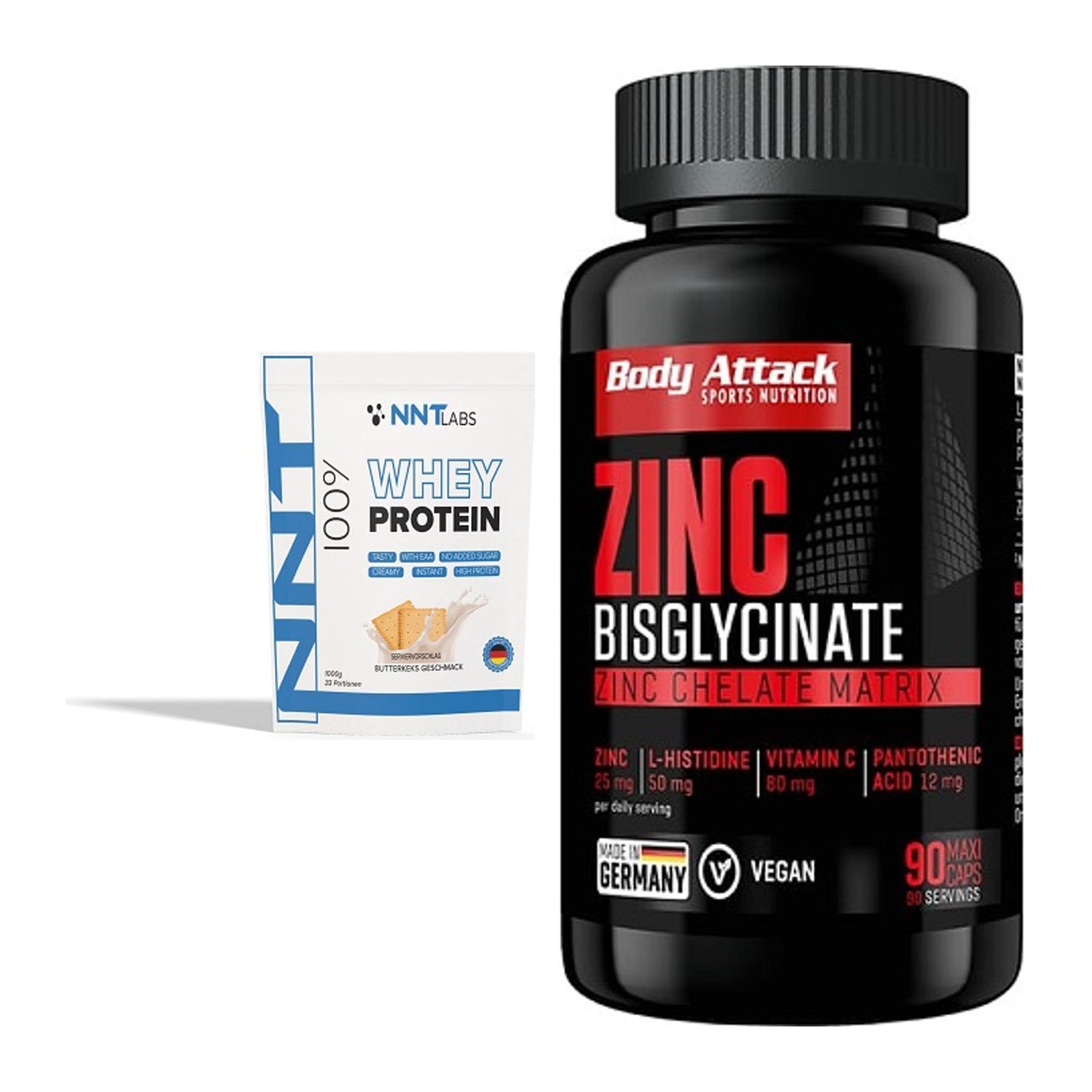 Basis-Set: NNT Whey + Body Attack Zink Bisglycinate – alle enthaltenen Artikel