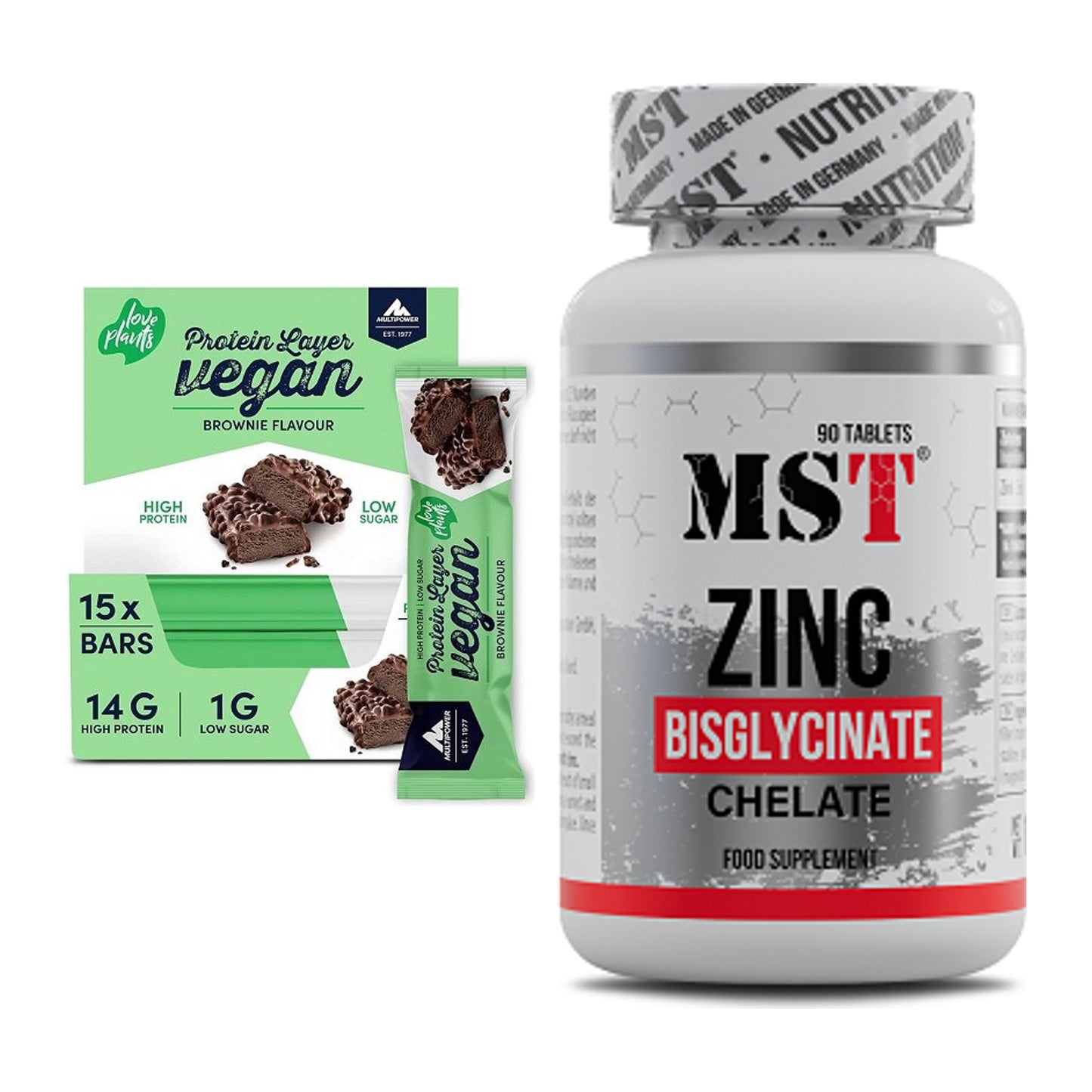 Basis-Set: Multipower Vegan Protein + MST Zinc Chelate – alle enthaltenen Artikel