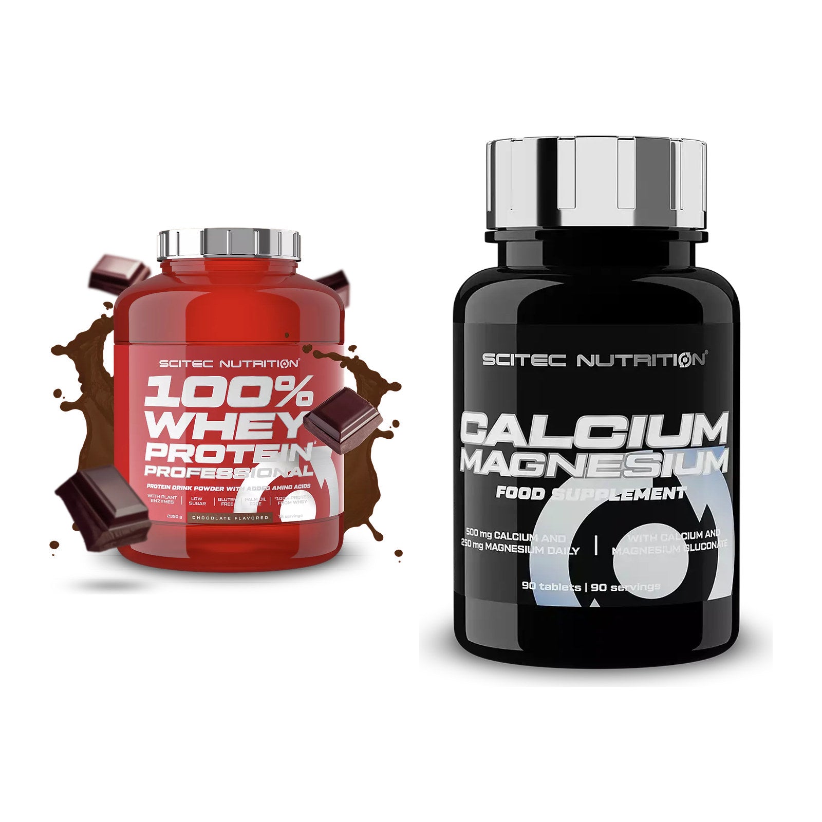 Basis-Set: Scitec 100% Whey Professional + Scitec Calcium Magnesium – alle enthaltenen Artikel