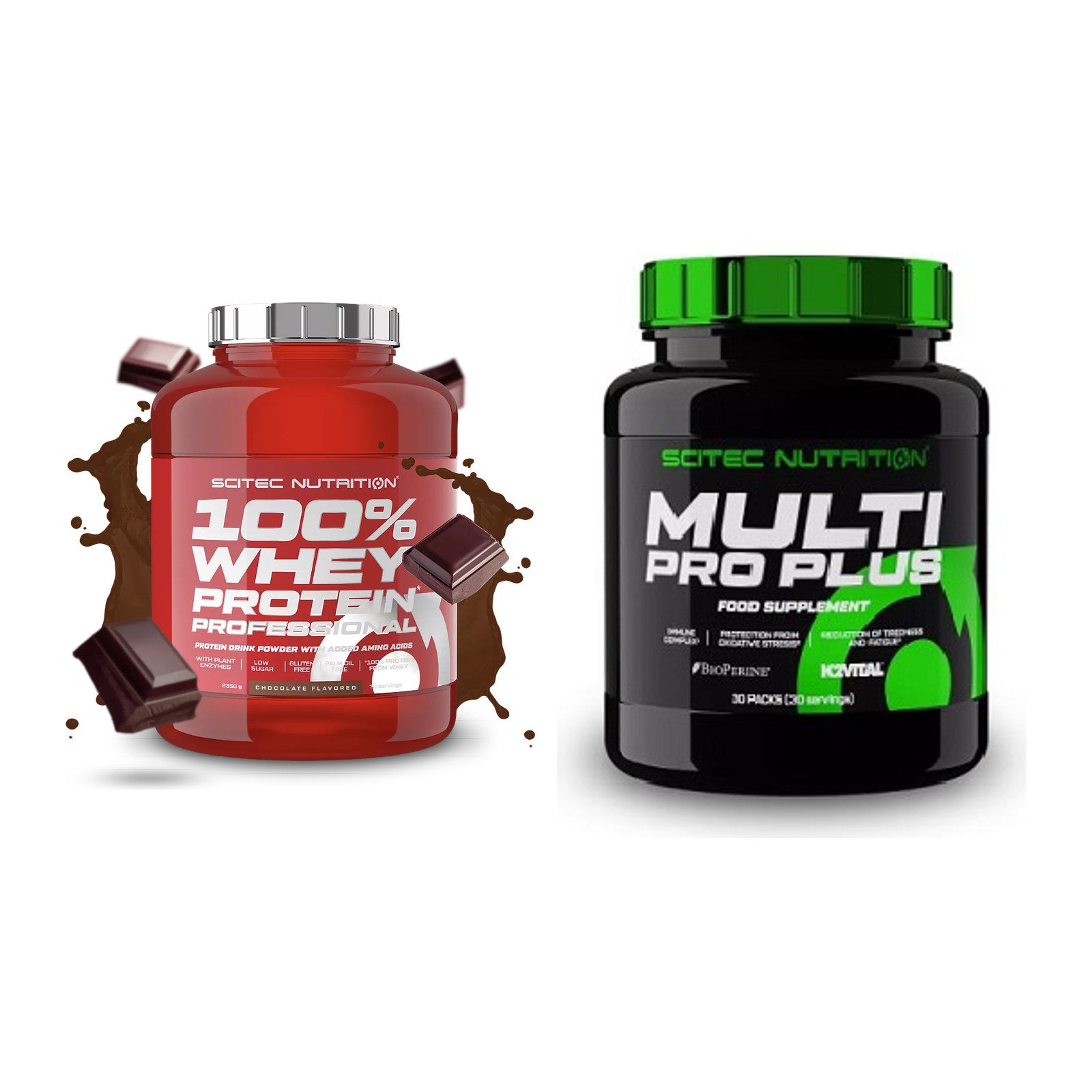 Basis-Set: Scitec 100% Whey + Scitec Multi Pro Plus 30 – alle enthaltenen Artikel