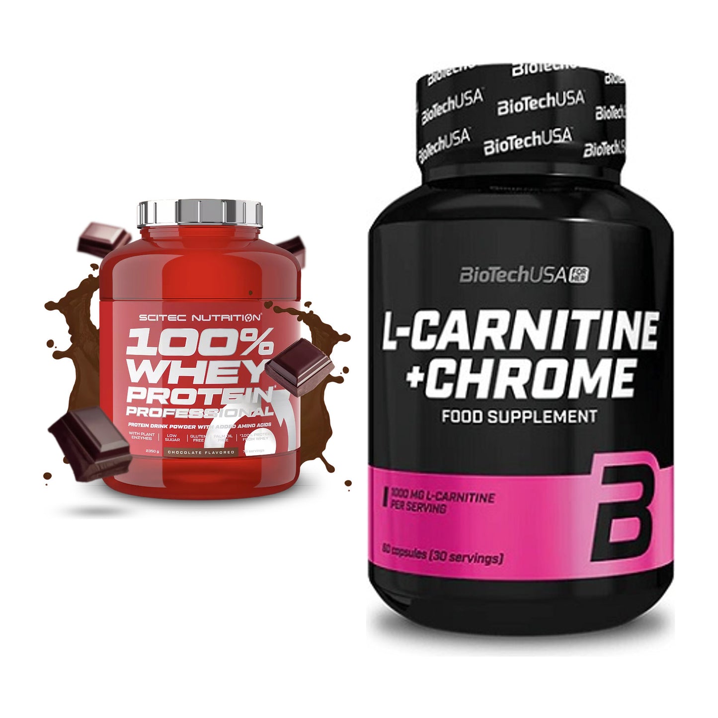 Basis-Set: Scitec 100% Whey + BioTech L-Carnitine + Chrome – alle enthaltenen Artikel