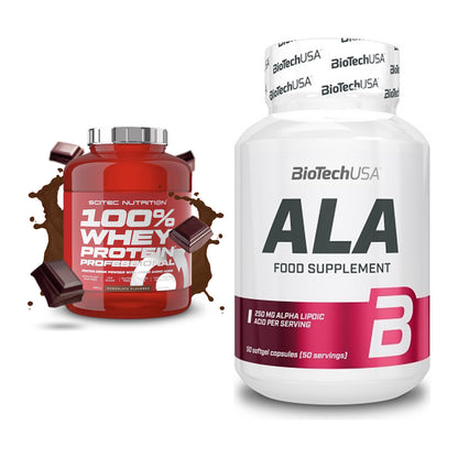 Basis-Set: Scitec 100% Whey + BioTech ALA alpha lipoic – alle enthaltenen Artikel