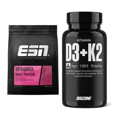 Basis-Set: ESN Designer Whey + Big Zone Vitamin D3 + K2 – alle enthaltenen Artikel