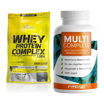 Basis-Set: Olimp Whey Protein Complex 100% + ProFuel MULTI COMPLETE – alle enthaltenen Artikel