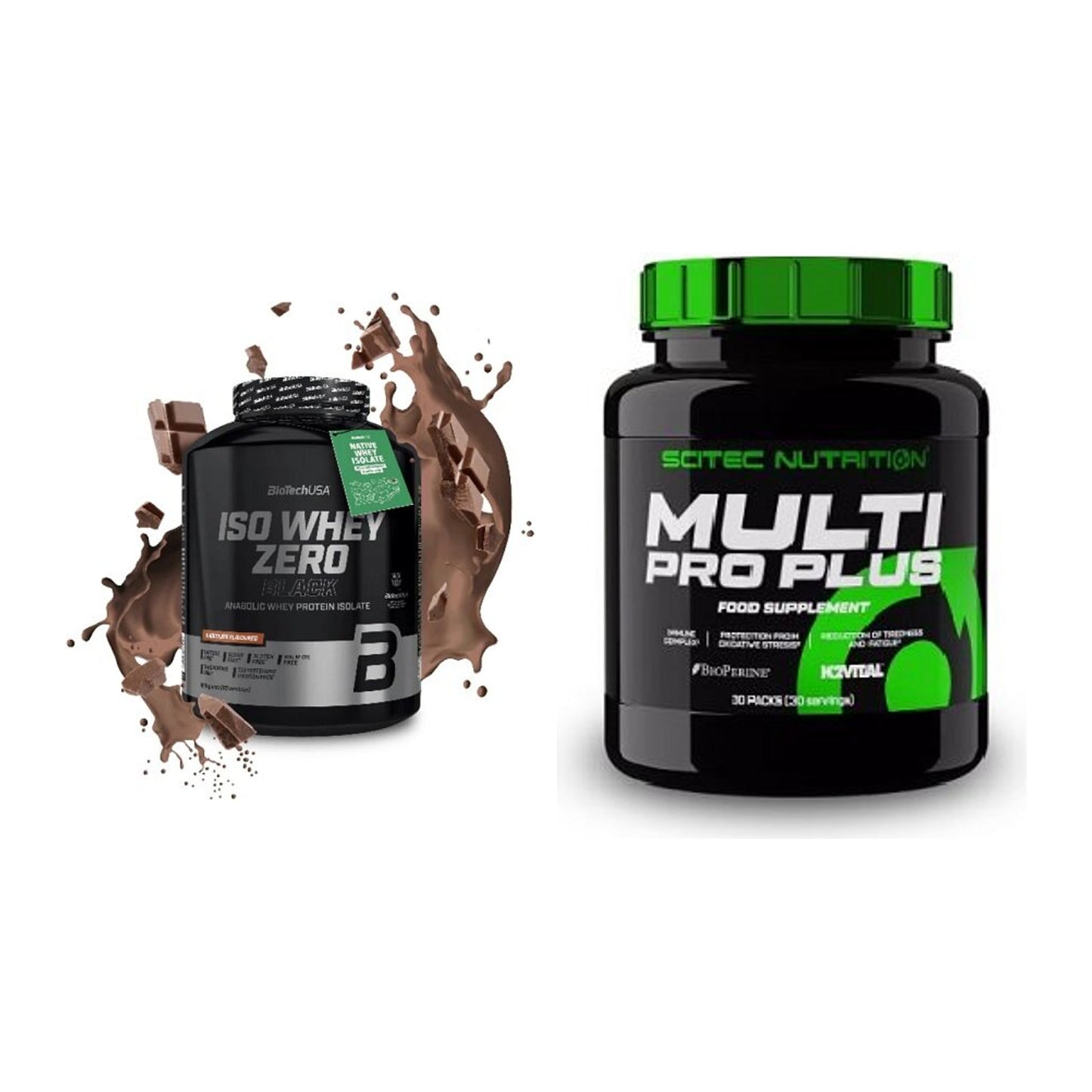 Basis-Set: BioTech Iso Whey Zero Black + Scitec Multi Pro Plus 30 – alle enthaltenen Artikel
