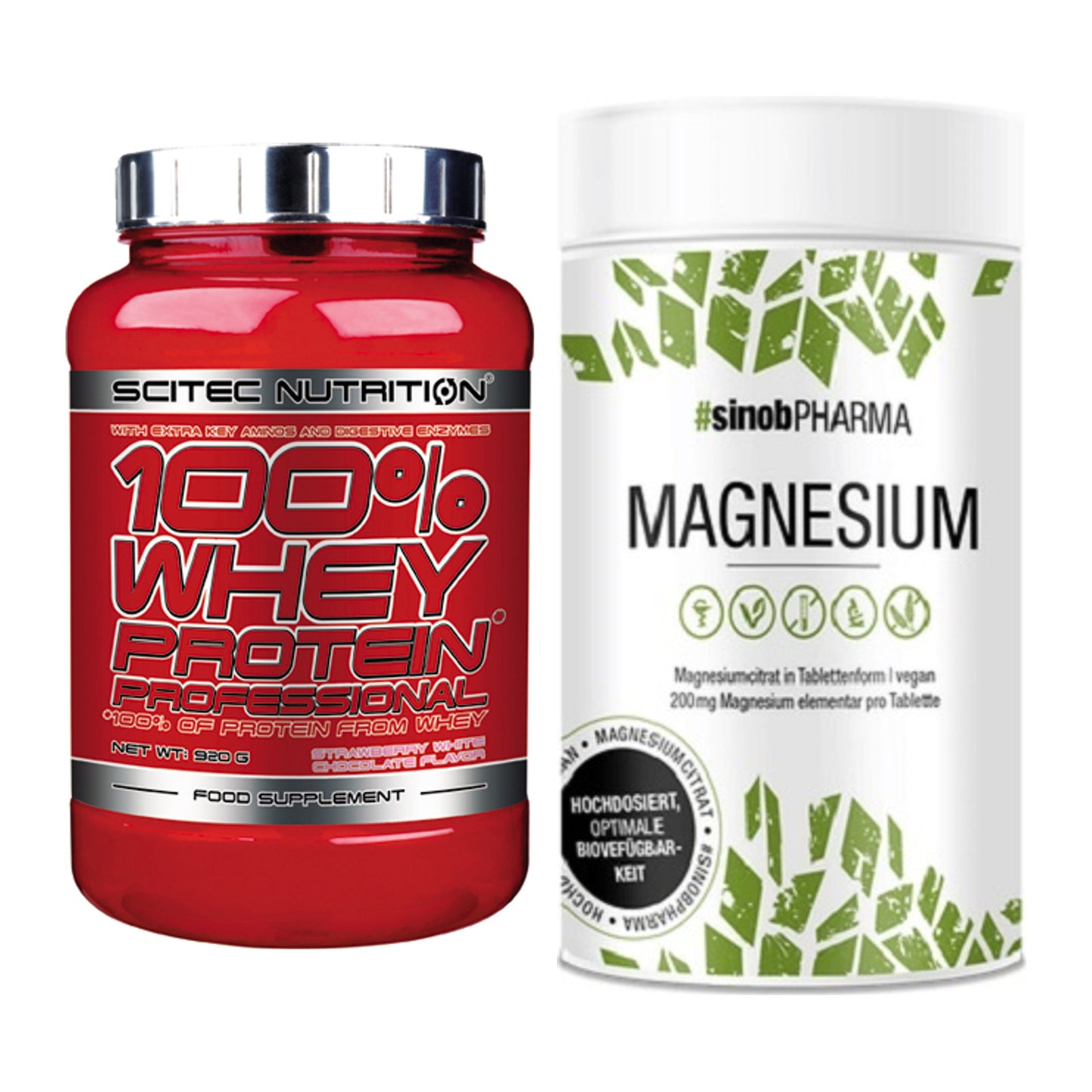 Basis-Set: Scitec 100% Whey Professional + Sinob Magnesium Citrat – alle enthaltenen Artikel