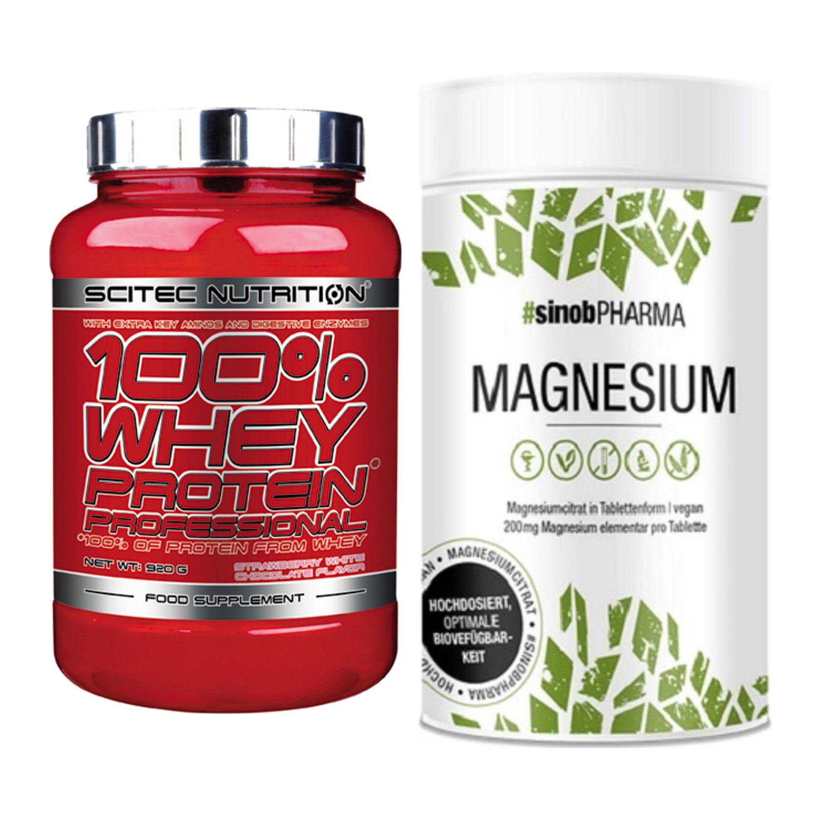Basis-Set: Scitec 100% Whey Professional + Sinob Magnesium Citrat – alle enthaltenen Artikel