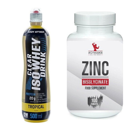 Basis-Set: Body Attack Clear Iso Whey + #GYMJUICE ZINC Bisglycinate – alle enthaltenen Artikel