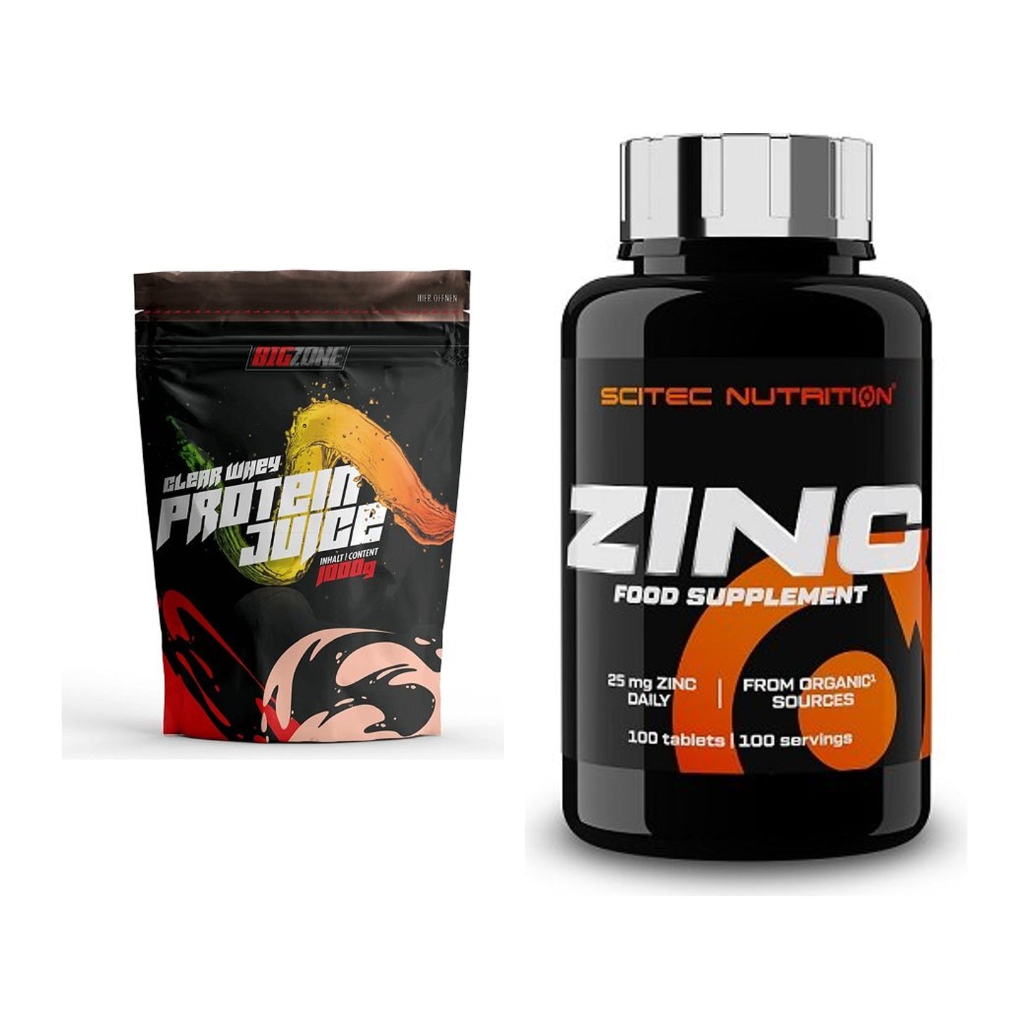 Basis-Set: Big Zone Clear Whey Protein Juice + Scitec Zinc – alle enthaltenen Artikel