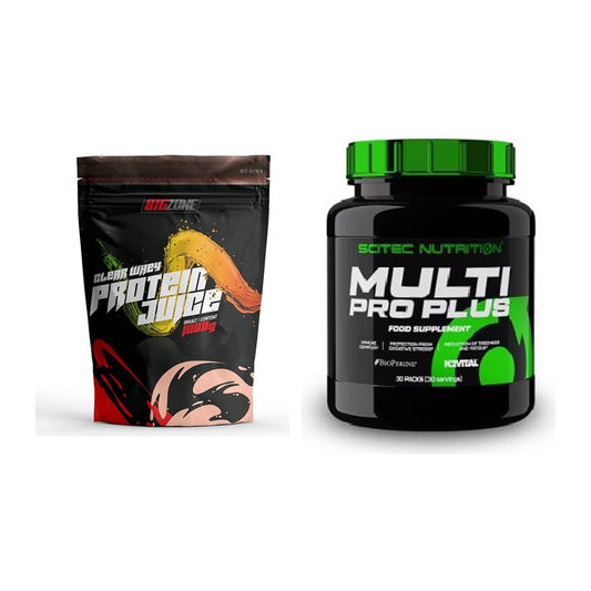 Basis-Set: Big Zone Clear Whey Protein + Scitec Multi Pro Plus 30 – alle enthaltenen Artikel