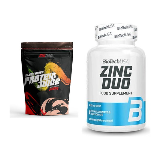 Basis-Set: Big Zone Clear Whey Protein Juice + BioTech Zinc Duo – alle enthaltenen Artikel