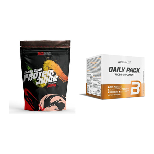 Basis-Set: Big Zone Clear Whey Protein + BioTech Daily Packs 30 Packs – alle enthaltenen Artikel