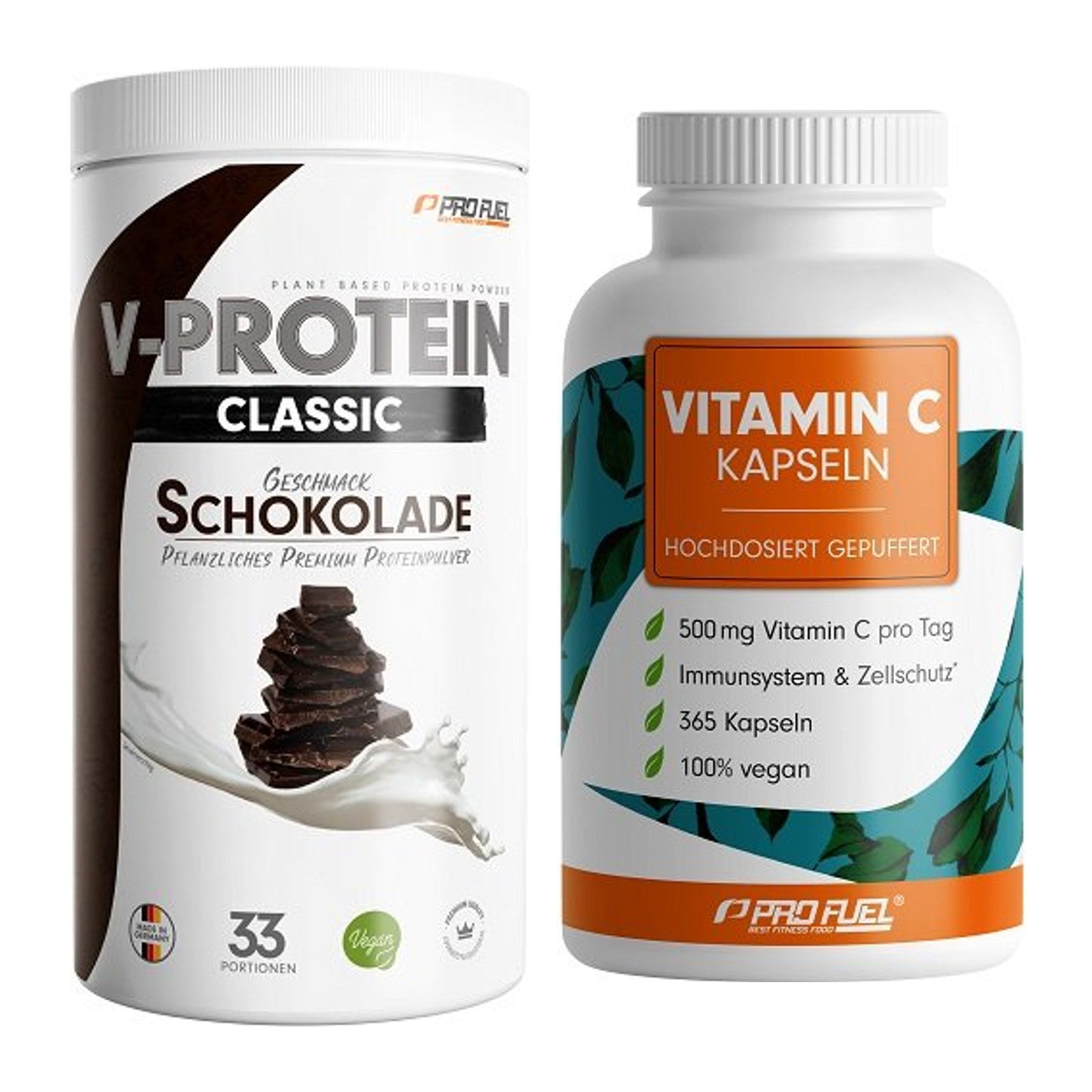 Basis-Set: ProFuel VEGAN PROTEIN + ProFuel Vitamin C gepuffert – alle enthaltenen Artikel