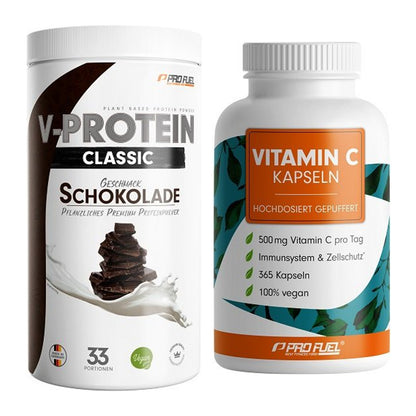 Basis-Set: ProFuel VEGAN PROTEIN + ProFuel Vitamin C gepuffert – alle enthaltenen Artikel