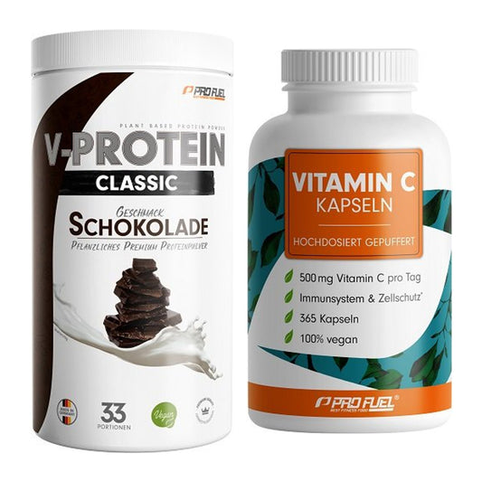 Basis-Set: ProFuel VEGAN PROTEIN + ProFuel Vitamin C gepuffert – alle enthaltenen Artikel