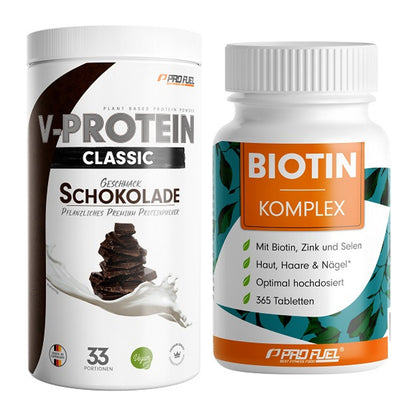 Basis-Set: ProFuel VEGAN PROTEIN + ProFuel BIOTIN Komplex – alle enthaltenen Artikel