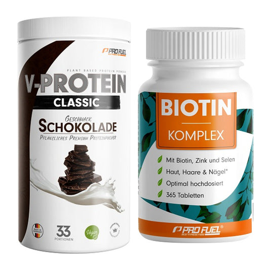 Basis-Set: ProFuel VEGAN PROTEIN + ProFuel BIOTIN Komplex – alle enthaltenen Artikel
