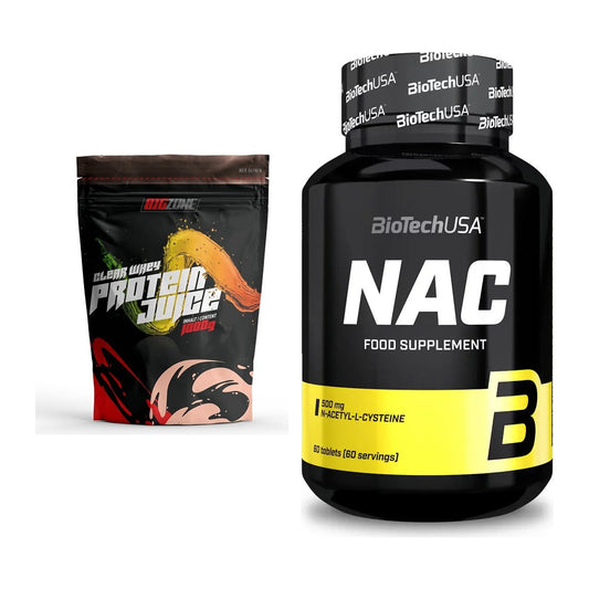 Basis-Set: Big Zone Clear Whey Protein Juice + BioTech NAC – alle enthaltenen Artikel