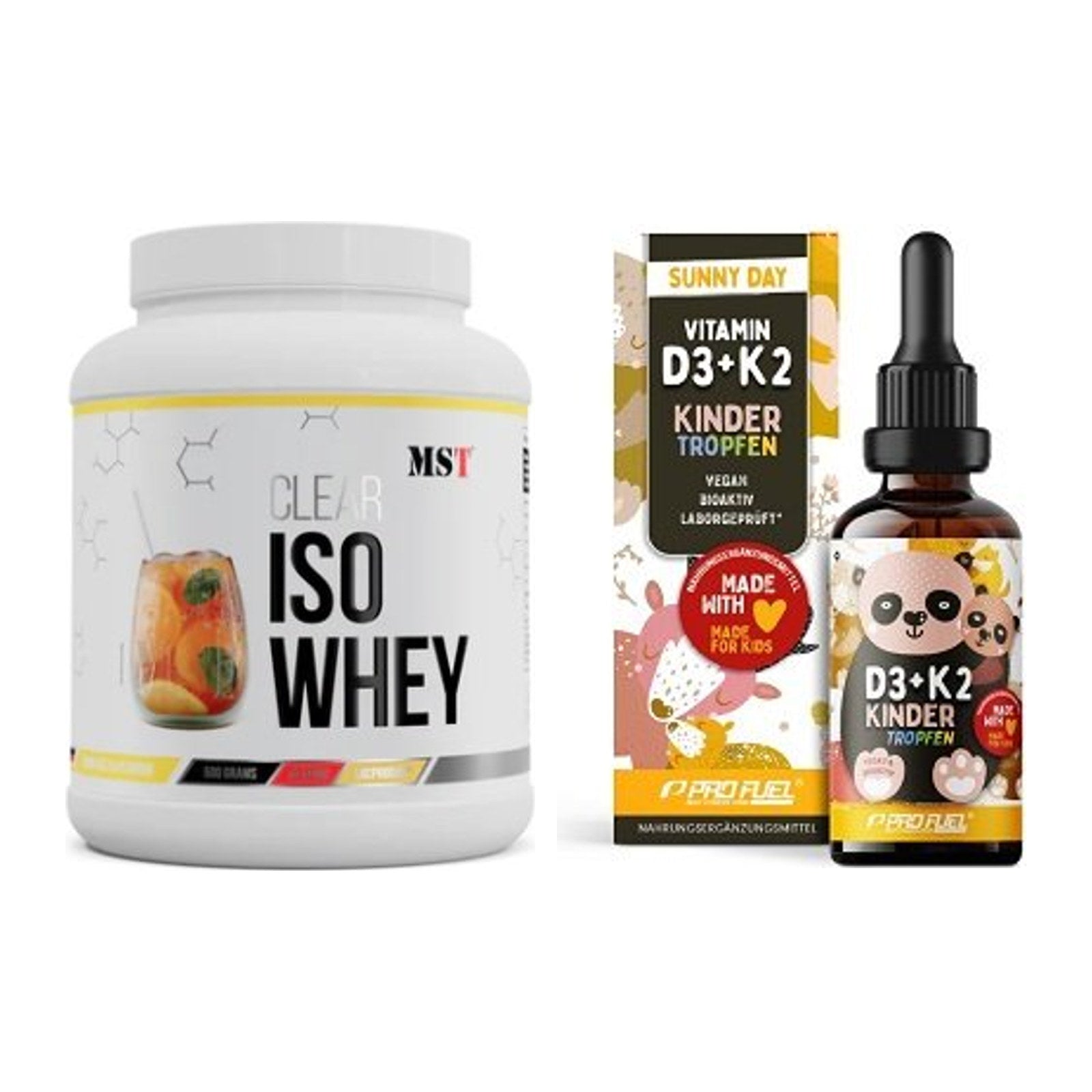 Basis-Set: MST Iso Clear + ProFuel VITAMIN D3 + K2 Kinder – alle enthaltenen Artikel