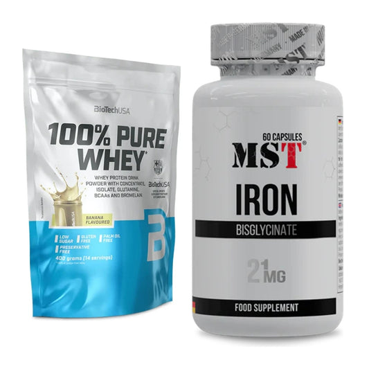 Basis-Set: BioTech 100% Pure Whey + MST Iron Bisglycinate – alle enthaltenen Artikel