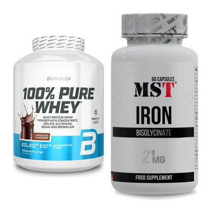 Basis-Set: BioTech 100% Pure Whey + MST Iron Bisglycinate – alle enthaltenen Artikel