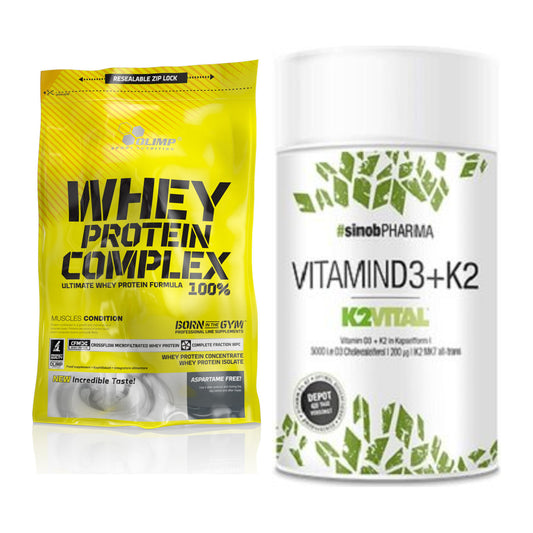 Basis-Set: Olimp Whey Protein Complex 100% + Sinob Vitamin D3 + K2 – alle enthaltenen Artikel