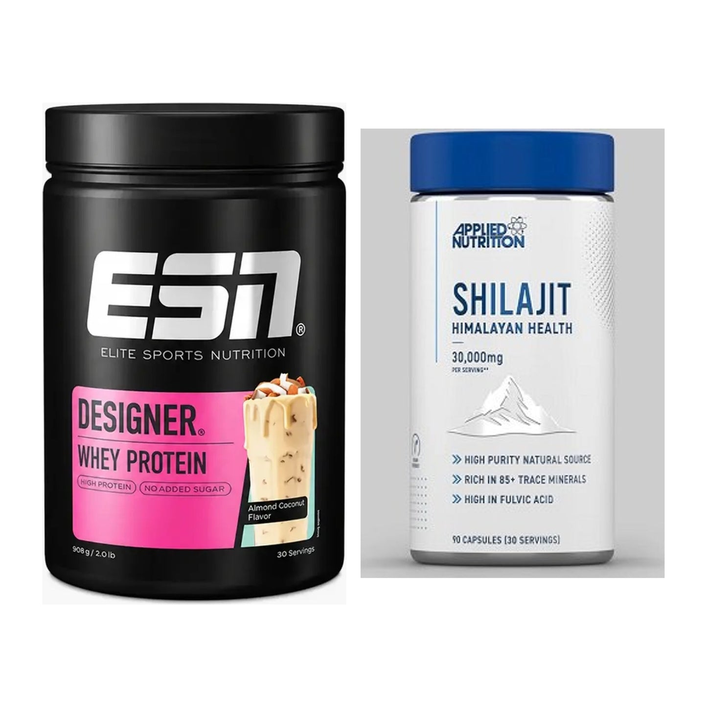 Basis-Set: ESN Designer Whey + Applied Nutrition Shilajit – alle enthaltenen Artikel